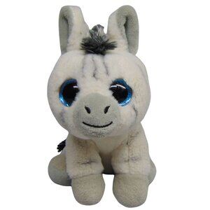 Ty Stripes Zebra Plush Big Blue Glitter Eyes Gray White Ty
